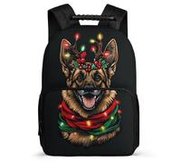 TPISLI Zaino per Scuola German Shepherd Design Bambino Bambina 8-12 Anni Cartella Scolastica Animal Puppy Elementare Backpack, Tessuto 1680D Resistente Leggero Viaggio Uso Quotidiano
