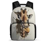 TPISLI Zaino per Scuola Giraffe 3D Print per Bambina Classe 2-4 Borsa Scolastica Animal 7-12 Anni Bookbag, Resistente Leggero Schienale Imbottito Gite Brevi