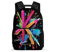 TPISLI Zaino per Scuola Graffiti per Ragazzi Ragazze 8-12 Anni Borsa Scolastica Colourful Classe 3-5 School Bag, Dettagli in Feltro Tessuto 1680D Ritorno a Scuola