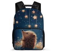 TPISLI Zaino per Scuola Hedgehog per Bambini Bambine 7-11 Anni Borsa Scolastica Cute Little Animal Elementare Daypack, Tessuto 1680D Dettagli in Feltro Gite Brevi