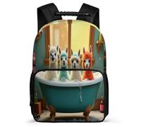 TPISLI Zaino per Scuola Kawaii Llama Pattern Classe 3-5 per Bambini Bambine Zainetto Alpaca 6-11 Anni School Bag, Dettagli in Feltro Tasche Laterali Viaggio Uso Quotidiano