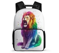 TPISLI Zaino per Scuola Lion Design per Bambina Classe 2-4 Borsa Scolastica Animal Print 7-12 Anni Bookbag, Resistente Leggero Schienale Imbottito Gite Brevi