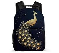 TPISLI Zaino per Scuola Peacock Art Pattern per Bambini 6-11 Anni Cartella Scolastica Animal Scuola Primaria Backpack, Dettagli in Feltro Manico Robusto Regalo Compleanno