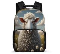 TPISLI Zaino per Scuola Sheep per Bambina Classe 1-3 Borsa Scuola Animal Goat 6-11 Anni Backpack, Manico Robusto Schienale Imbottito Viaggio Uso Quotidiano