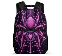 TPISLI Zaino per Scuola Spider Pink per Studenti 7-11 Anni Borsa Scuola Cyber Punk Style Primaria Bookbag, Tasche Laterali Schienale Imbottito Regalo Compleanno