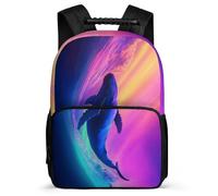 TPISLI Zaino per Scuola Whale Pattern Classe 3-5 per Studenti Cartella Scolastica Marine Animal 6-11 Anni School Bag, Tessuto 1680D Manico Robusto Gite Brevi