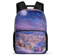 TPISLI Zaino per Scuola Winter Theme Classe 1-3 per Bambini Borsa Scolastica Snow Scene 6-11 Anni Backpack, Resistente Leggero Manico Robusto Viaggio Uso Quotidiano