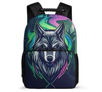 TPISLI Zaino per Scuola Wolve Print 8-12 Anni per Bambino, Zainetto Animal Wolf Motif Cartella Scolastica, Bookbag, Leggera, Schienale Imbottito, Primaria Tempo Libero