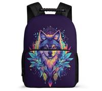 TPISLI Zaino per Scuola Wolves Print Elementare per Bambina Zainetto Animal Wolf 6-11 Anni Daypack, Resistente Leggero Schienale Imbottito Ritorno a Scuola