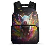 TPISLI Zaino Pig Rucksack Per Ragazze, School Backpack Ragazzi, Zaini Scolastico, Zainetto Colourful Piglet Zaino Da Giorno, École Primaire Elegante Per Scuola 28 X 16 X 40 Cm
