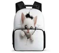TPISLI Zaino Scolastico 3D Motif Cat per Ragazzi Ragazze Classe 1-3 Borsa Scolastica Cute Kitten 7-12 Anni School Bag, Tasche Laterali Resistente Leggero Ritorno a Scuola