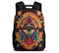 TPISLI Zaino Scolastico Abstract Art Eyes per Studenti Scuola Primaria Borsa Scolastica Evil Eye 5-10 Anni School Bag, Tessuto 1680D Tasche Laterali Gite Brevi