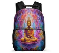 TPISLI Zaino Scolastico Buddha Classe 3-5 per Ragazzo Ragazza Borsa Scolastica Buddhism 7-11 Anni Daypack, Dettagli in Feltro Tessuto 1680D Viaggio Uso Quotidiano