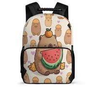 TPISLI Zaino Scolastico Capybara Bambini Bambine 6-10 Anni Cartella Scolastica Animal Capybara Classe 3-5 School Bag, Dettagli in Feltro Tessuto 1680D Gite Brevi