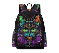 TPISLI Zaino Scolastico Cat Pattern Bambine Scuola Primaria Borsa Scolastica Animal Kitten 9-13 Anni Bambini Cartella Leggera Capiente, School Backpack per Rientro a Scuola Viaggio e Gita