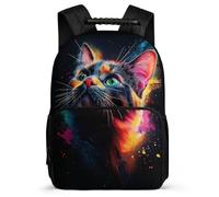 TPISLI Zaino Scolastico Cat per Bambini Bambine 6-11 Anni Borsa Scuola Kitten Classe 2-4 School Bag, Manico Robusto Resistente Leggero Gite Brevi