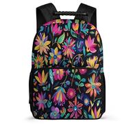 TPISLI Zaino Scolastico Colourful Flowers Classe 1-3 per Ragazzo Ragazza Borsa Scuola Plant 3D Print 8-12 Anni Daypack, Dettagli in Feltro Manico Robusto Natale Scuola