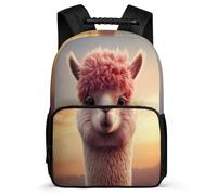 TPISLI Zaino Scolastico Cute Alpaca per Bambini Bambine 6-11 Anni Borsa Scolastica Animal Llama Scuola Primaria Daypack, Schienale Imbottito Tessuto 1680D Tempo Libero