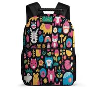 TPISLI Zaino Scolastico Cute Animals per Bambini Elementare Borsa Scolastica Cartoon Style 6-11 Anni Daypack, Resistente Leggero Tessuto 1680D Ritorno a Scuola