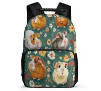 TPISLI Zaino Scolastico Cute Dutch Pig Elementare per Bambini Zainetto Guinea Pig 5-10 Anni School Bag, Tasche Laterali Resistente Leggero Regalo Compleanno