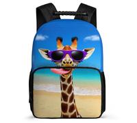 TPISLI Zaino Scolastico Cute Giraffe Ragazzo Ragazza 6-11 Anni Borsa Scolastica Animal Classe 3-5 Daypack, Schienale Imbottito Manico Robusto Tempo Libero