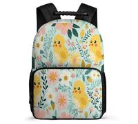 TPISLI Zaino Scolastico Cute Little Chicks per Bambini Bambine 7-11 Anni Cartella Scolastica Flowers Classe 1-3 School Bag, Dettagli in Feltro Tessuto 1680D Viaggio Uso Quotidiano