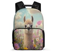 TPISLI Zaino Scolastico Cute Llama Elementare per Ragazzi Ragazze Borsa Scolastica Animal Alpaca 5-10 Anni School Bag, Tasche Laterali Schienale Imbottito Tempo Libero