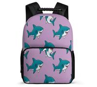 TPISLI Zaino Scolastico Cute Sharks Bambini 8-12 Anni Zaino Scuola Marine Creature Elementare Backpack, Tessuto 1680D Dettagli in Feltro Viaggio Uso Quotidiano