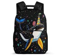 TPISLI Zaino Scolastico Cute Whale Design Bambina 7-12 Anni Borsa Scolastica Marine Life Elementare Daypack, Schienale Imbottito Resistente Leggero Tempo Libero