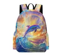 TPISLI Zaino Scolastico Dolphin Rainbow Bambino Elementare Borsa Scuola Sea Creature Bambina 8 Anni Cartella Scolastica Primaria Daypack, Outdoor Gite Uso Quotidiano