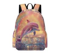 TPISLI Zaino Scolastico Dolphin Rainbow Classe 2-4 per Bambina Borsa Scolastica Marine Life Bambino 8-10 Anni Cartella Impermeabile, Bookbag per Lezioni Viaggio e Tempo Libero