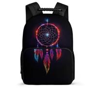 TPISLI Zaino Scolastico Dreamcatcher Classe 1-3 per Bambini Cartella Scolastica Colourful Feathers 7-11 Anni Daypack, Tessuto 1680D Schienale Imbottito Regalo Compleanno