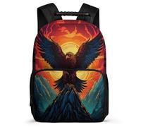 TPISLI Zaino Scolastico Eagle Motif per Ragazzo Ragazza Primaria Cartella Scolastica Bird Print 8-12 Anni Daypack, Dettagli in Feltro Tasche Laterali Ritorno a Scuola