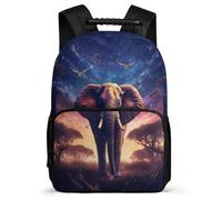 TPISLI Zaino Scolastico Elephant per Bambino 8-12 Anni Borsa Scolastica African Animal Elementare Backpack, Manico Robusto Tessuto 1680D Viaggio Uso Quotidiano