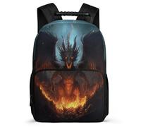 TPISLI Zaino Scolastico Evil Dragon Design Classe 2-4 per Bambini Bambine Zaino Scuola Dragon 5-10 Anni Backpack, Dettagli in Feltro Tasche Laterali Viaggio Uso Quotidiano