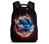 TPISLI Zaino Scolastico Fire Basket-Ball Design per Bambini Bambine Classe 3-5 Cartella Scolastica Basketball 6-11 Anni School Bag, Manico Robusto Schienale Imbottito Viaggio Uso Quotidiano