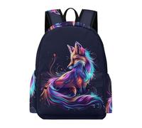 TPISLI Zaino Scolastico Fox Illustration per Bambina 10-12 Anni Borsa Scolastica Animal Fox Bambino Classe 3-5 Cartella Impermeabile, Bookbag per Sport Viaggio e Attività Quotidiane