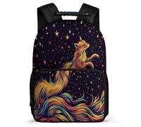 TPISLI Zaino Scolastico Fox Primaria per Bambina, Zainetto Animal Design Cartella Scolastica, Daypack, Tessuto 1680D, Dettagli in Feltro, Manico Robusto