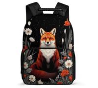 TPISLI Zaino Scolastico Fox Print Classe 2-4 per Bambino Cartella Scolastica Animal Fox 8-12 Anni Backpack, Manico Robusto Dettagli in Feltro Regalo Compleanno