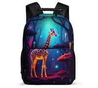 TPISLI Zaino Scolastico Giraffe Classe 1-3 per Ragazzo Ragazza Borsa Scuola Animal 8-12 Anni Daypack, Dettagli in Feltro Manico Robusto Natale Scuola