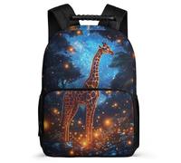 TPISLI Zaino Scolastico Giraffe Classe 2-4 per Bambini Bambine Zaino Scuola Animal Giraffe 5-10 Anni Backpack, Dettagli in Feltro Tasche Laterali Viaggio Uso Quotidiano