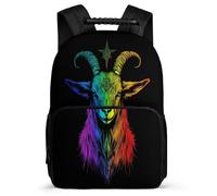TPISLI Zaino Scolastico Goat Pattern per Ragazzi Ragazze Elementare Zainetto Animal Sheep 6-11 Anni Bookbag, Dettagli in Feltro Schienale Imbottito Viaggio Uso Quotidiano