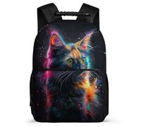 TPISLI Zaino Scolastico Kitten Pattern Primaria per Bambino Cartella Scolastica Animal Cat 5-10 Anni Bookbag, Dettagli in Feltro Resistente Leggero Regalo Compleanno