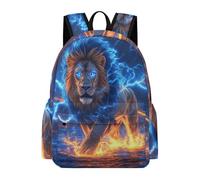 TPISLI Zaino Scolastico Lion Print Scuole Medie per Bambini Borsa Scolastica Animal Lion Design Bambine 15 Anni Cartella Leggera Capiente, School Backpack per Lezioni Sport e Tempo Libero
