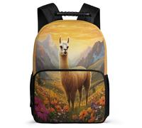 TPISLI Zaino Scolastico Llama per Bambino Bambina Classe 2-4 Borsa Scuola Animal Alpaca 6-11 Anni School Bag, Dettagli in Feltro Tessuto 1680D Gite Brevi