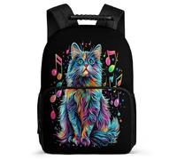 TPISLI Zaino Scolastico Musical Note Cat per Bambina Classe 3-5 Borsa Scolastica Cute Kitten 8-12 Anni Daypack, Schienale Imbottito Tasche Laterali Regalo Compleanno