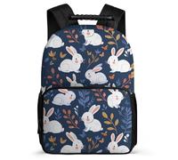 TPISLI Zaino Scolastico Rabbits Bambini Bambine 6-11 Anni Cartella Scolastica Animal Bunny Scuola Primaria Backpack, Manico Robusto Tessuto 1680D Viaggio Uso Quotidiano