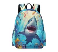 TPISLI Zaino Scolastico Shark Design 11-15 Anni Bambine Borsa Scolastica Marine Life Bambini Adolescenti Cartella Leggera Capiente, School Backpack per Lezioni Viaggio e Tempo Libero