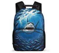 TPISLI Zaino Scolastico Shark Primaria per Bambina, Zainetto Ocean Creature Cartella Scolastica, Daypack, Tessuto 1680D, Dettagli in Feltro, Manico Robusto
