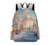 TPISLI Zaino Scolastico Snow Scene 7 Anni Ragazzi Borsa Scolastica Beautiful Landscape Ragazze Classe 1-3 Cartella Impermeabile Capiente, Bookbag per Rientro Gita e Tempo Libero